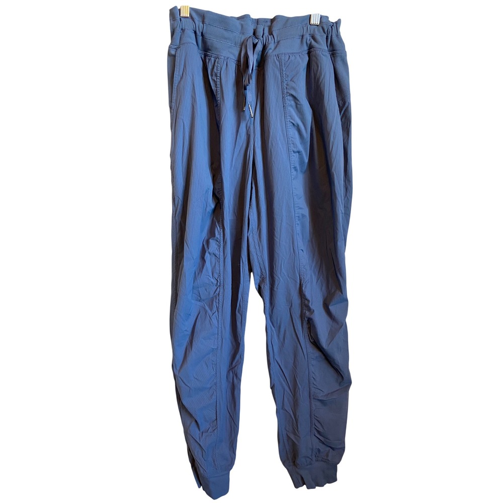 Lululemon Dance Studio Jogger Blue Ribbed Mid Rise Pants LW5ENMS Size 12